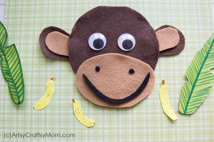 Monkey Crafts For Toddlers - M For Monkey Craft With Printable Template