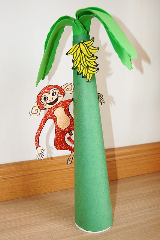 Monkey Crafts For Toddlers - Paper Tree Monkey Craft