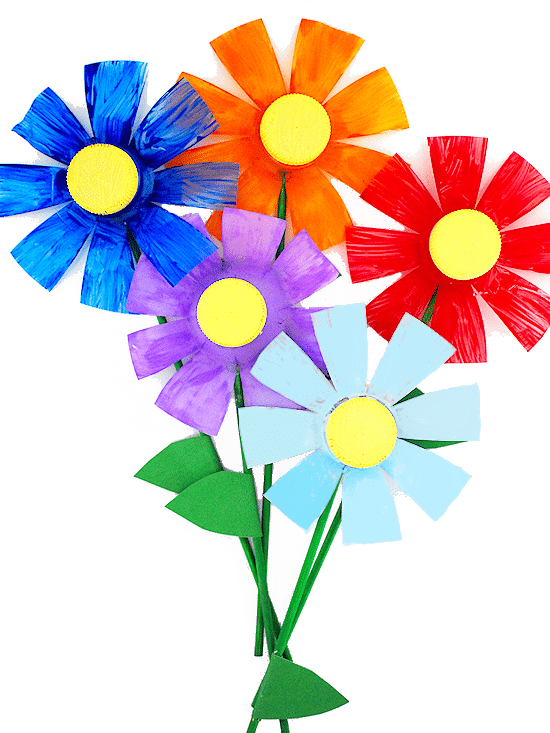 Activities with Plastic Bottles - Bottle Flowers Craft Activities for Kids